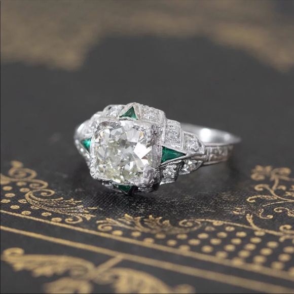 New Vintage Carved 925 Silver Diamond Ring - Picture 3 of 6